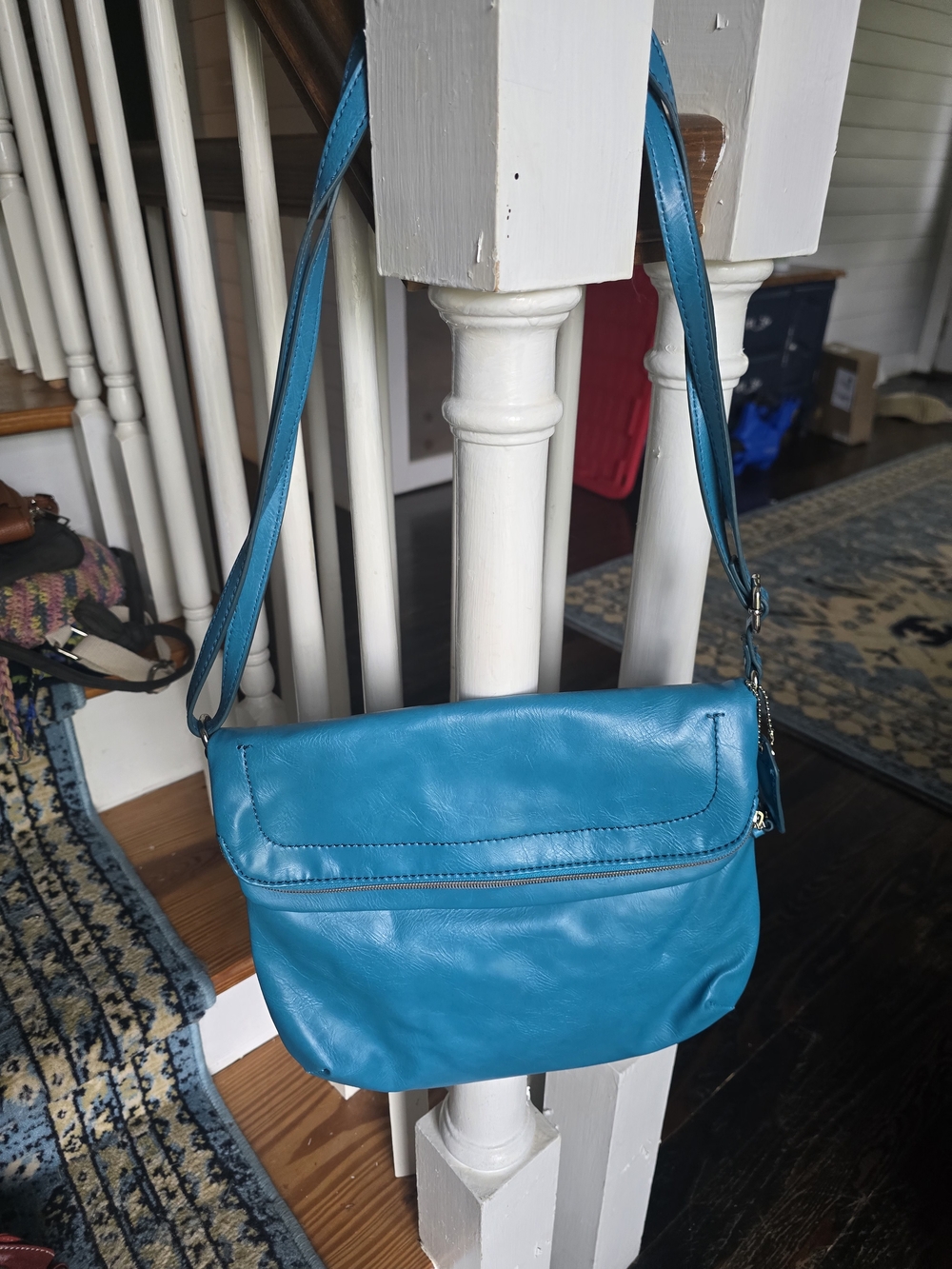 Kim Rogers Teal Leather Crossbody Bag - Unbranded